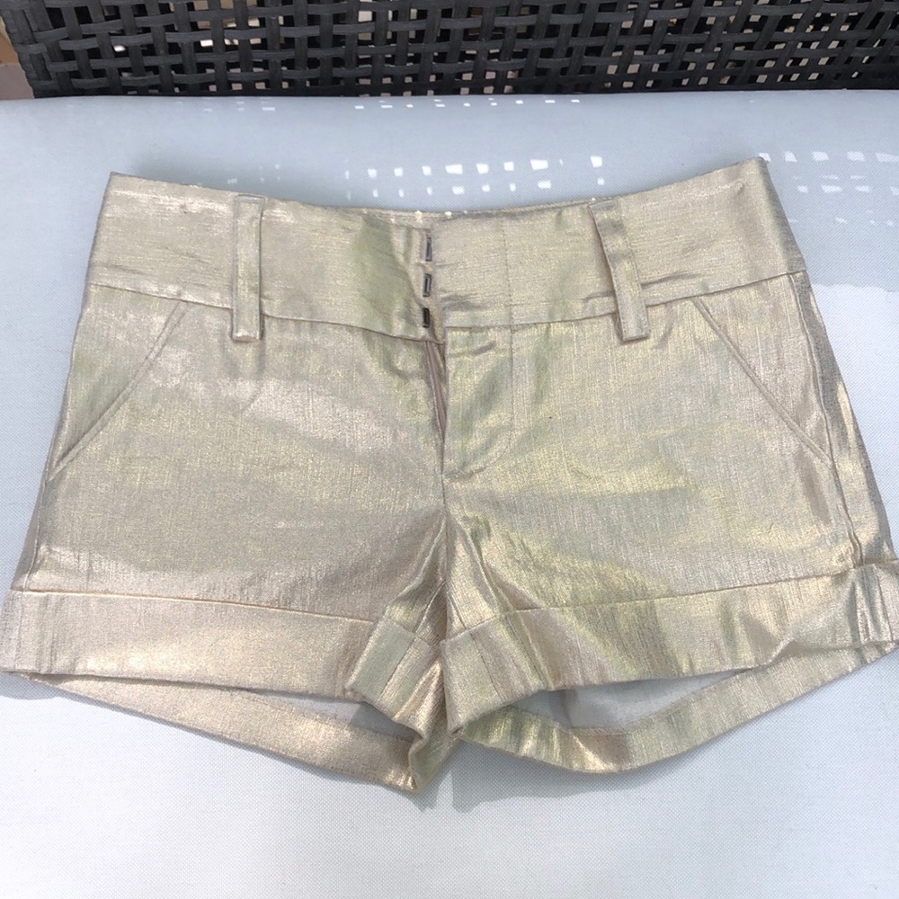 Alice and Olivia Gold Shorts